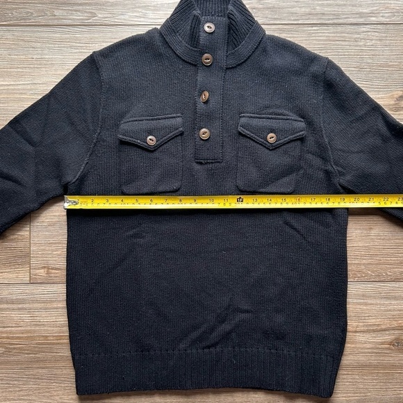 Martin + Osa | Quarter Zip Wool Sweater in Black (Medium) - Picture 6 of 10